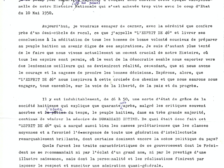 Image du texte originel de Jean-Robert Estimé, 1987. 